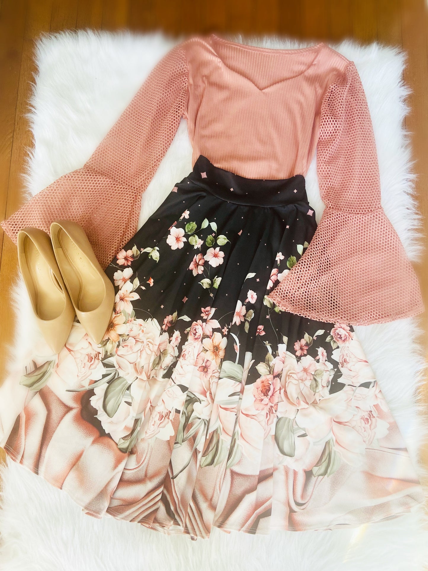 Pink Sleeve Lace Top