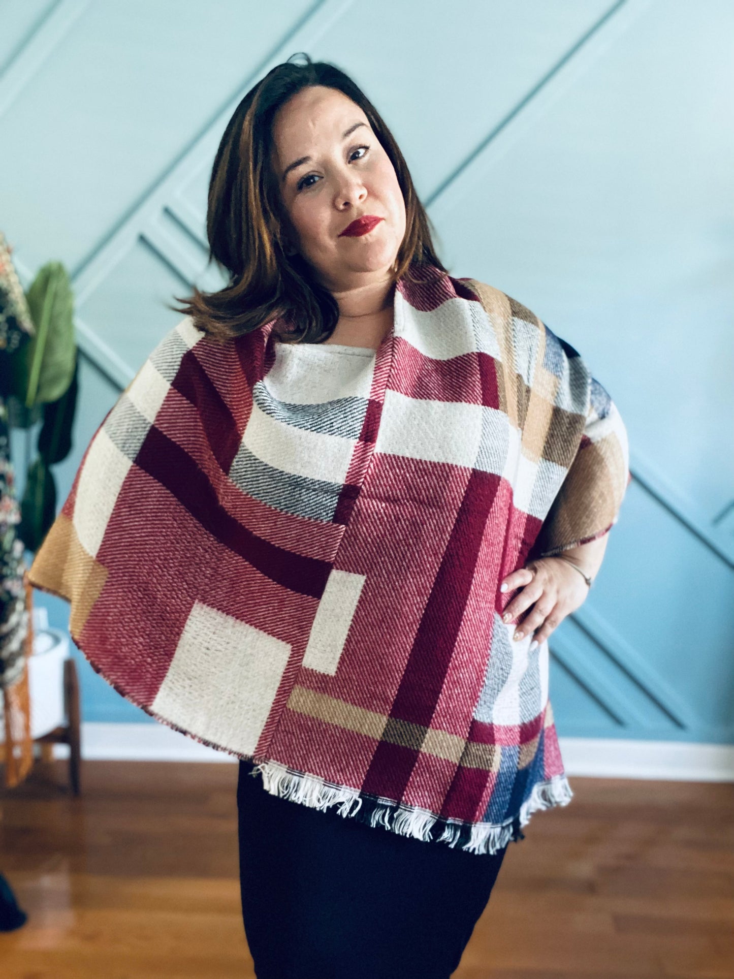 Plaid Poncho
