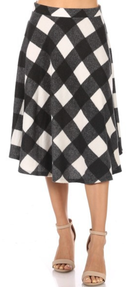 Black Plaid Skirt